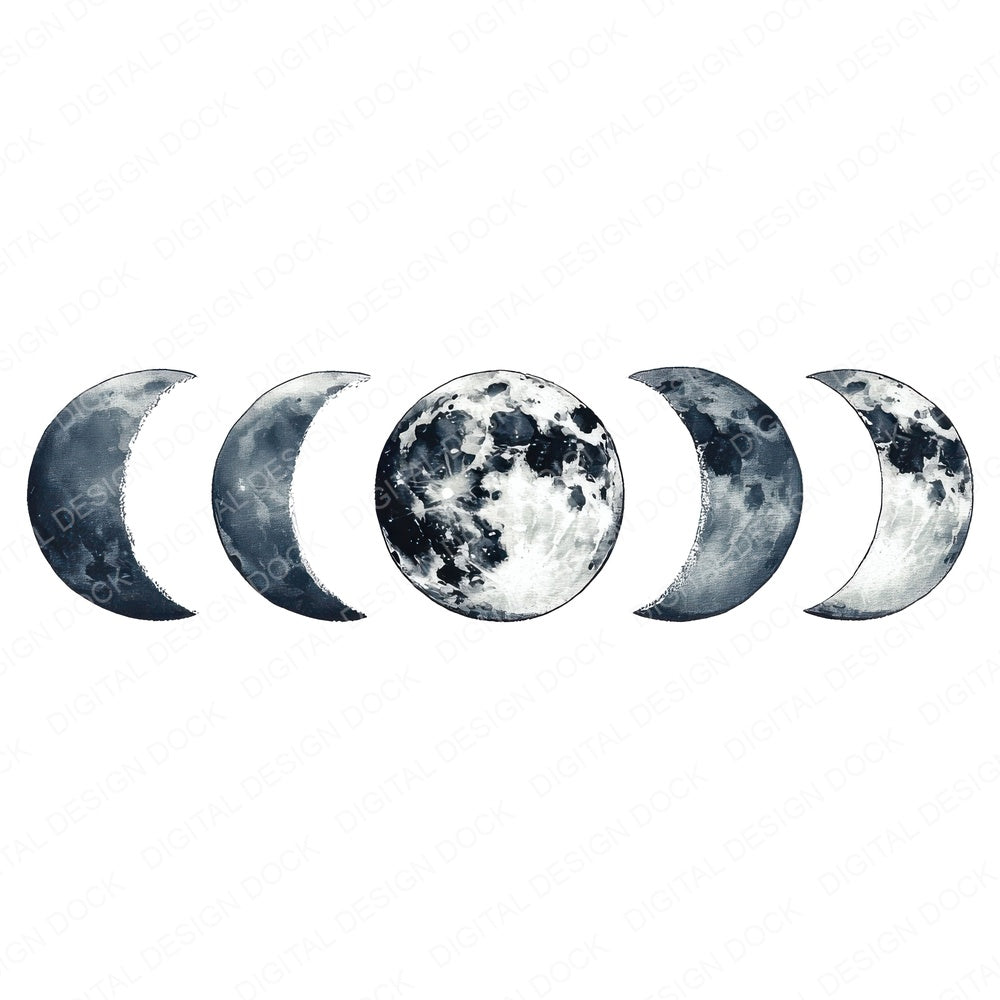 Moon Phases Garland Clipart Set (DDD006095)