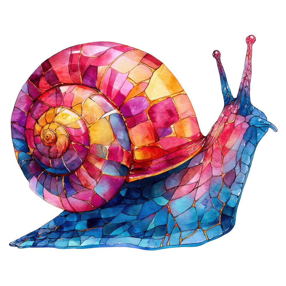 Mosaic Colourful Snail Clipart Set (DDD006102)