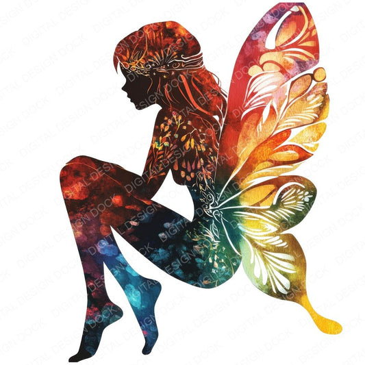Nordic Fairy Silhouette Clipart Set (DDD006180)