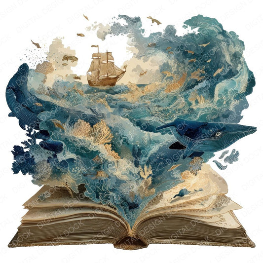 Ocean Adventure Open Book Clipart Set (DDD006185)