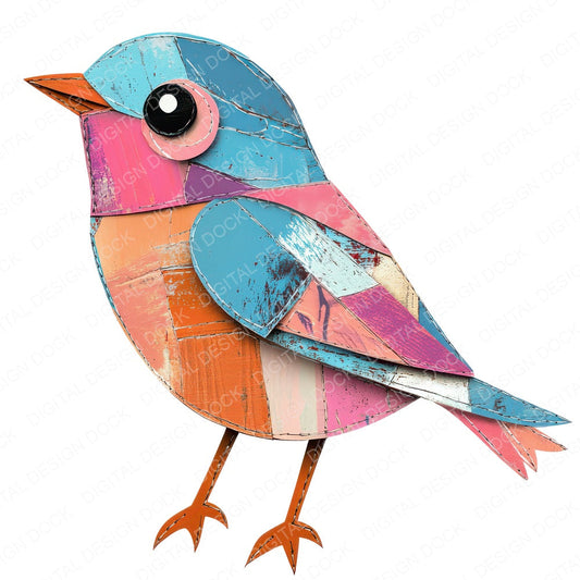 Bird fussy cut sheet in US Letter format showing all 12 designs on one printable page