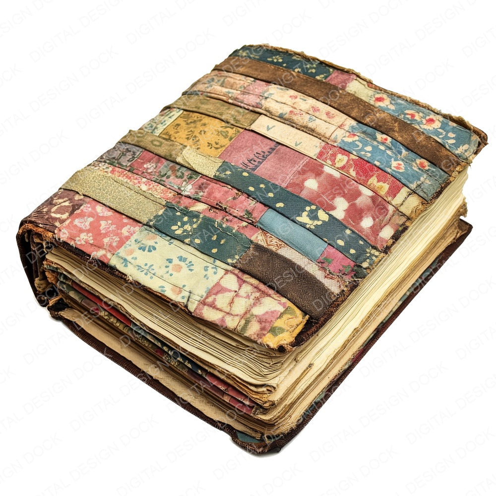 Patchwork Junk Journal fussy cut sheet in US Letter format showing all 12 designs on one printable page