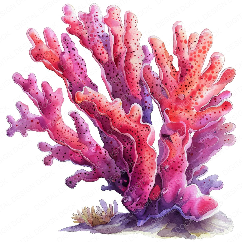 Piece of Coral Reef fussy cut sheet in US Letter format showing all 12 designs on one printable page