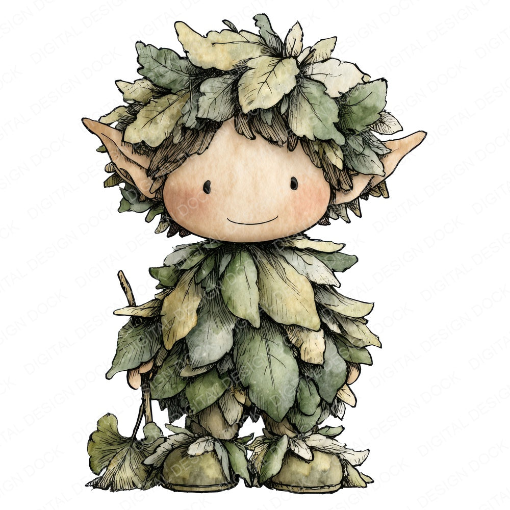 Playful Forest Elf Clipart Set (DDD006327)