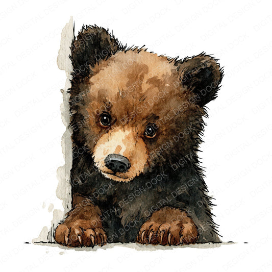 Realistic Baby Bear Cub Clipart Set (DDD013842)