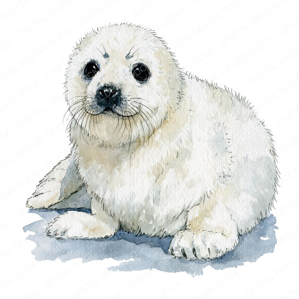 Realistic Baby Seal Pup Clipart Set (DDD013844)