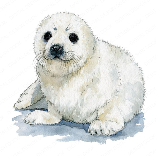 Realistic Baby Seal Pup Clipart Set (DDD013844)