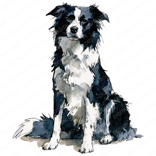 Realistic Border Collie Clipart Set (DDD013694)