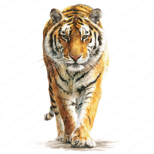 Realistic Tiger Illustration Clipart Set (DDD008748)