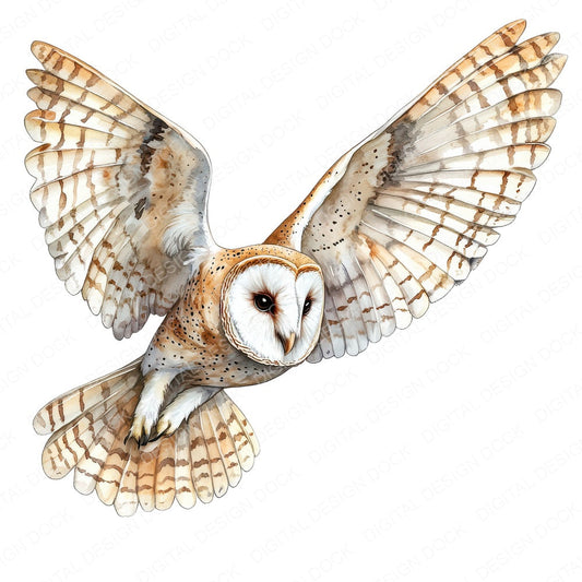 Regal Barn Owl fussy cut sheet in US Letter format showing all 12 designs on one printable page
