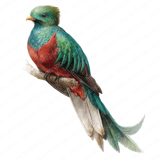 Resplendent Quetzal Exotic Bird Clipart Set (DDD008220)