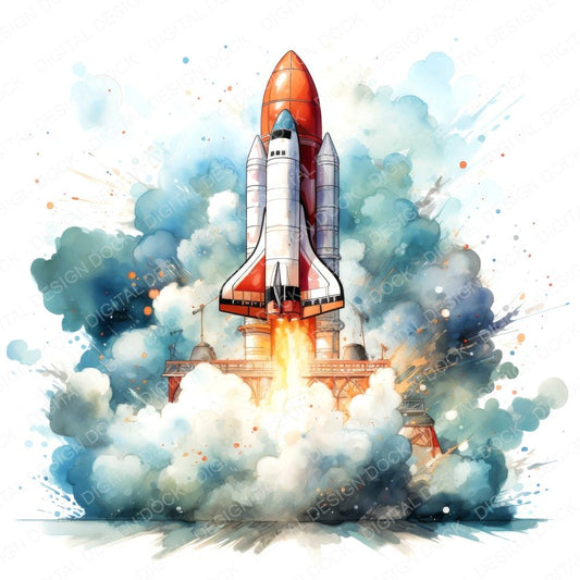 Rocket Lauch Clipart Set (DDD006447)