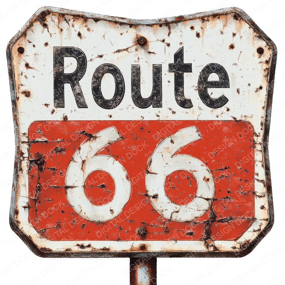 Route Road Sign fussy cut sheet in US Letter format showing all 12 designs on one printable page