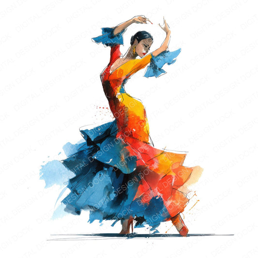 Salsa Dancer Woman Clipart Set (DDD006485)