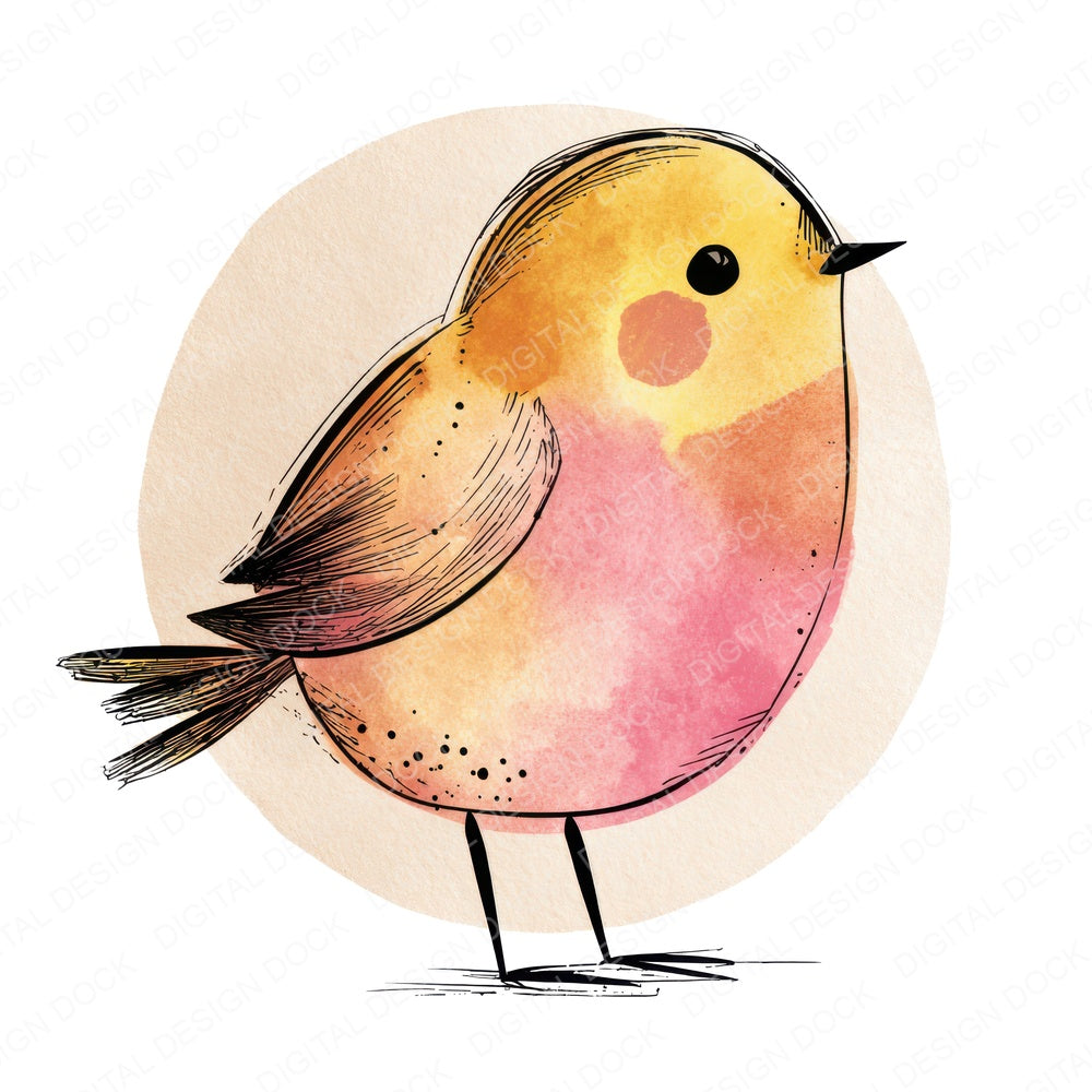 Scandinavian Abstract Bird Clipart Set (DDD006501)