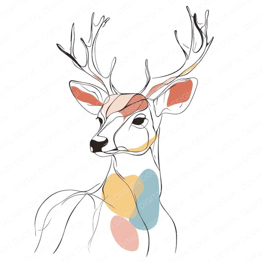 Scandinavian Deer fussy cut sheet in US Letter format showing all 12 designs on one printable page