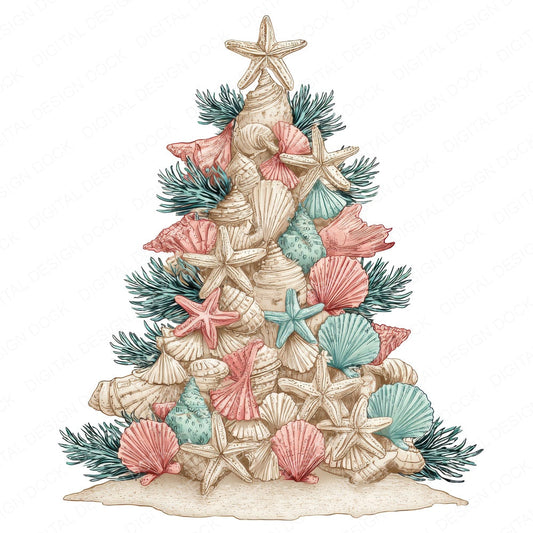 Seashell Christmas Tree Clipart Set (DDD006526)
