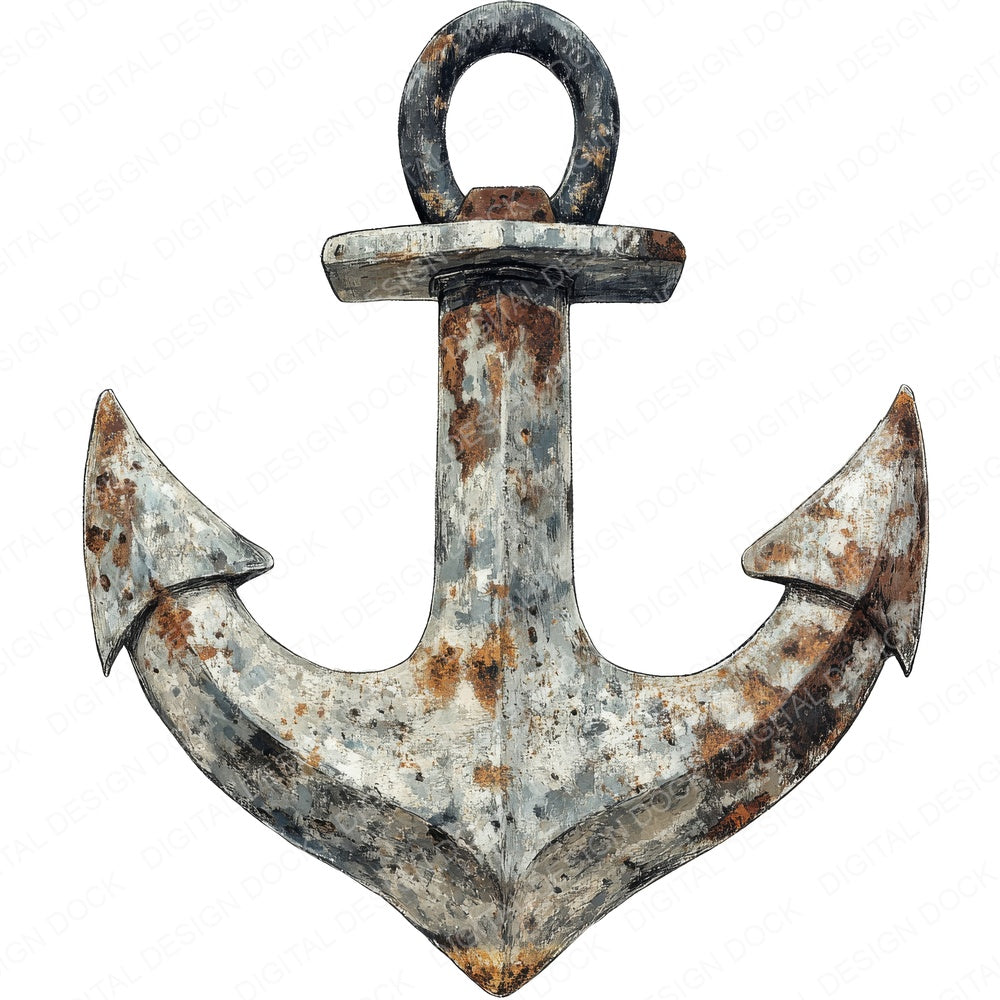 Ships Anchor fussy cut sheet in US Letter format showing all 12 designs on one printable page