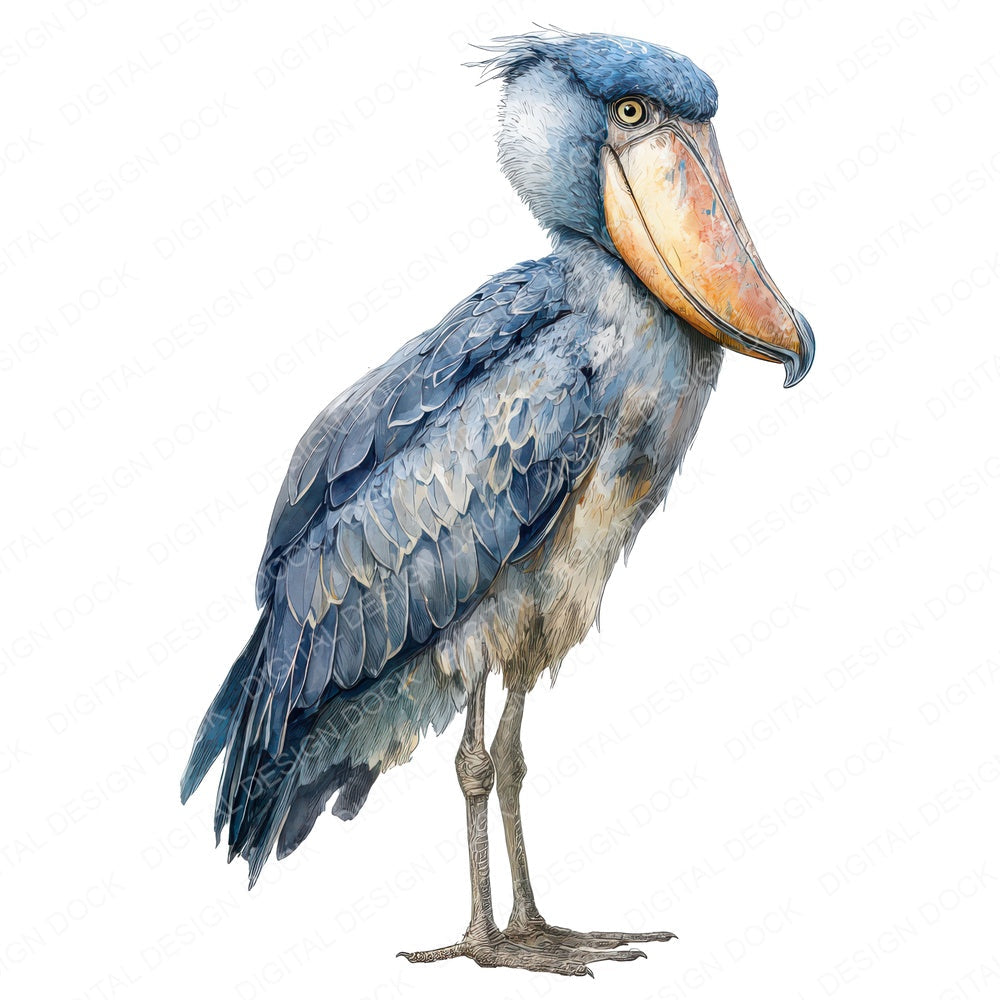 Shoebill Stork Exotic Bird Clipart Set (DDD008224)
