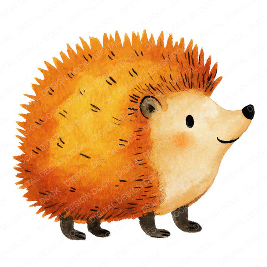Simple Minimal Hedgehog Illustration Clipart Set (DDD008756)