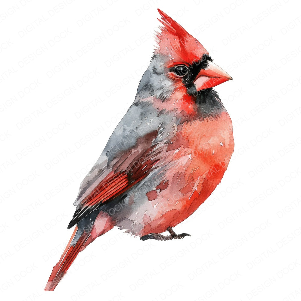 Small Red Cardinal Clipart Set (DDD006588)