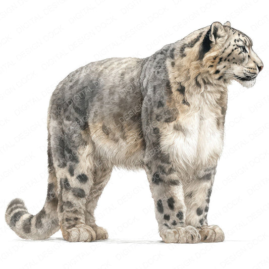 Snow Leopard Exotic Animal Clipart Set (DDD008247)