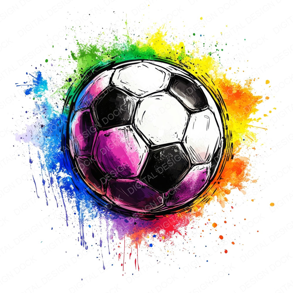 Soccer Ball Splash Clipart Set (DDD006616)
