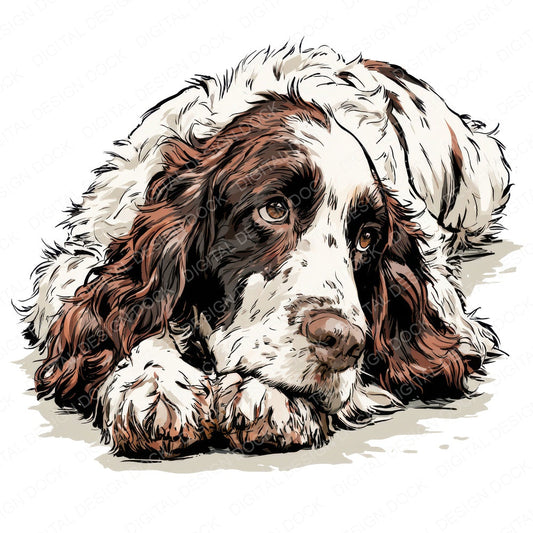 Another Springer Spaniel Watercolour Dog clipart design shown full size