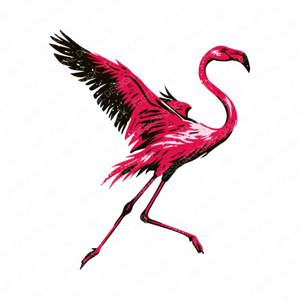 Stylised Flamingo Clipart Set (DDD014531)