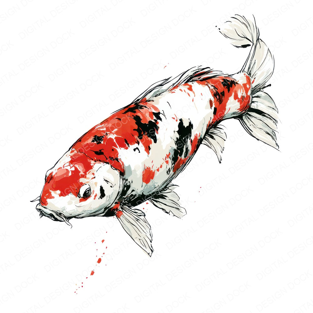 Stylised Koi Carp Clipart Set (DDD013742)