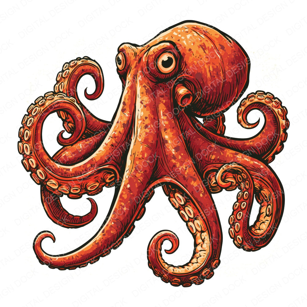 Stylised Octopus Clipart Set (DDD014534)
