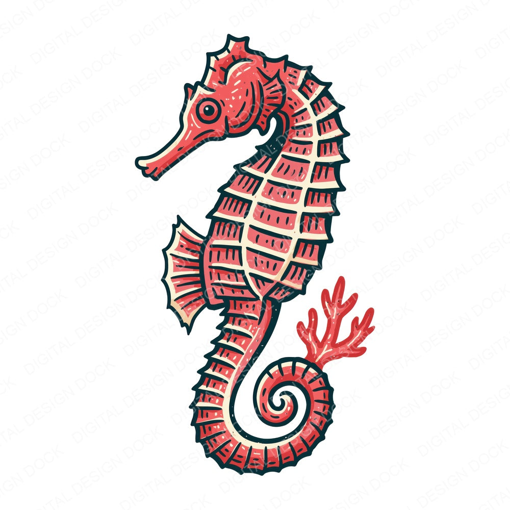 Stylised Seahorse Clipart Set (DDD014539)