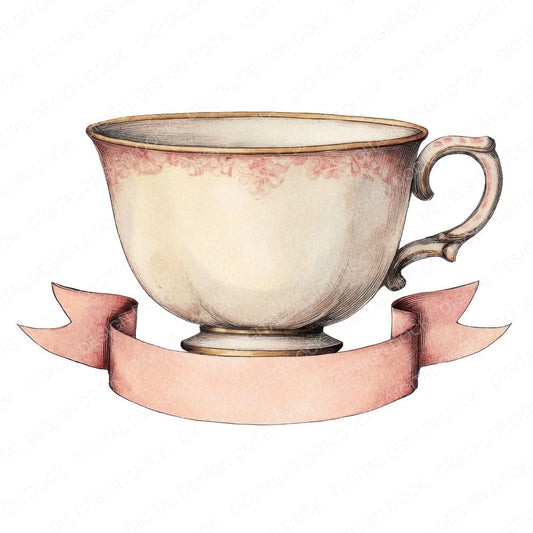 Teacup Banner fussy cut sheet in US Letter format showing all 12 designs on one printable page