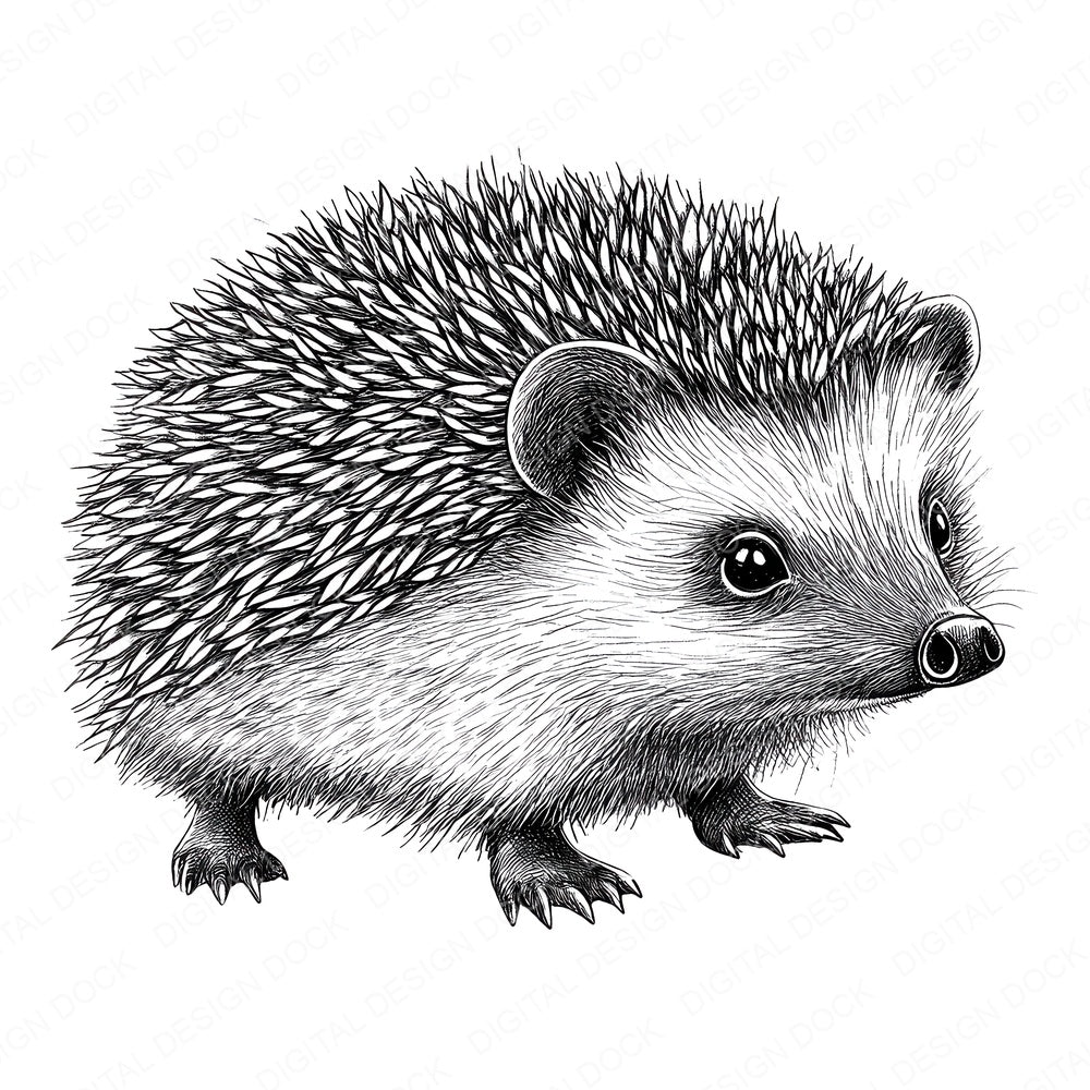 Tiny Hedgehog Sketch fussy cut sheet in US Letter format showing all 12 designs on one printable page