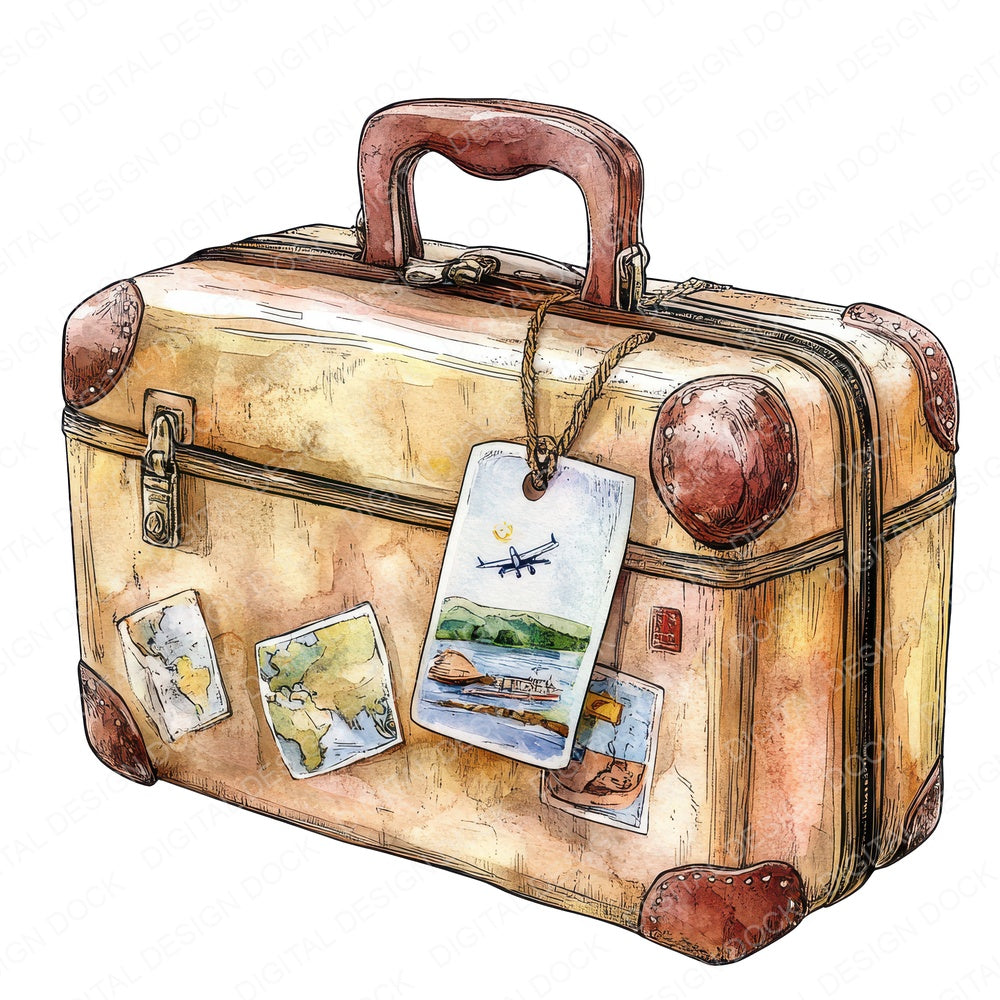 Travel Suitcase Clipart Set (DDD006771)