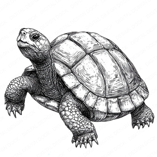 Turtle Drawing fussy cut sheet in US Letter format showing all 12 designs on one printable page
