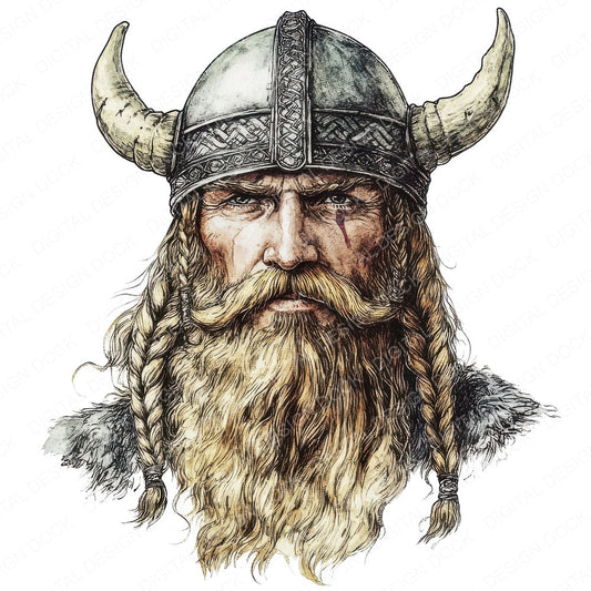Viking Portrait fussy cut sheet in US Letter format showing all 12 designs on one printable page