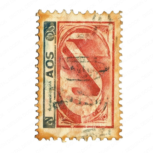Vintage Postage Stamp fussy cut sheet in US Letter format showing all 12 designs on one printable page