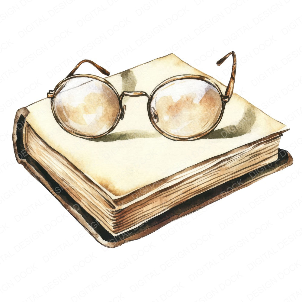Vintage Reading Glasses Clipart Set (DDD006906)