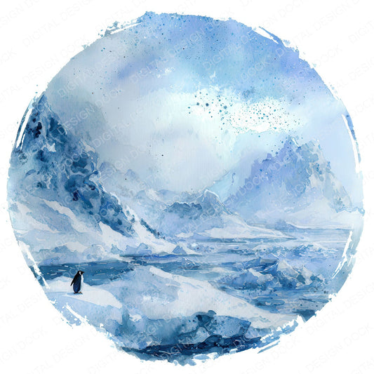 Watercolour Arctic Circle Clipart Set (DDD008534)