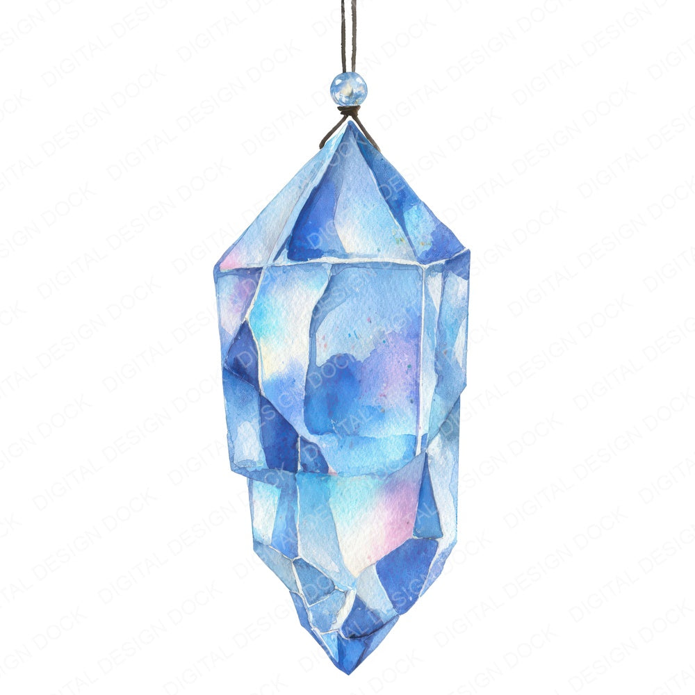Watercolour Crystal Prism fussy cut sheet in US Letter format showing all 12 designs on one printable page