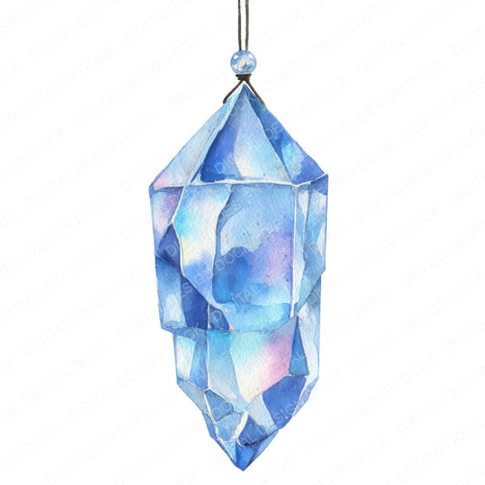 Watercolour Crystal Prism fussy cut sheet in US Letter format showing all 12 designs on one printable page