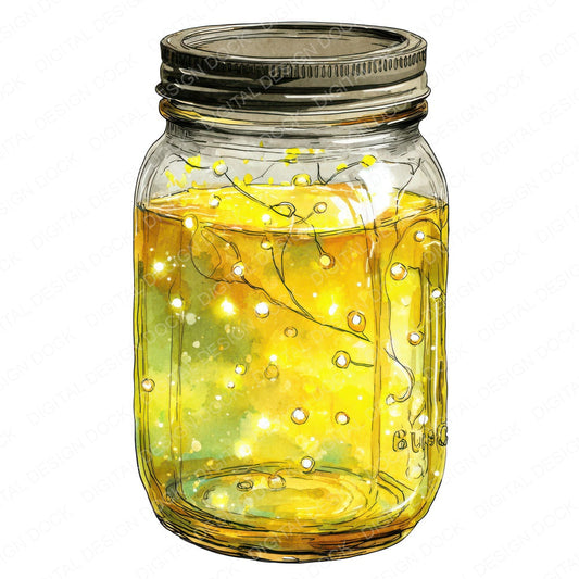 Watercolour Fairy Jar fussy cut sheet in US Letter format showing all 12 designs on one printable page
