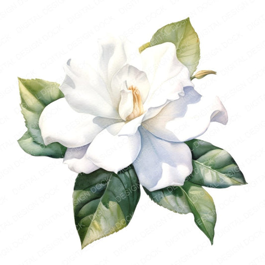 Watercolour Gardenia Clipart Set (DDD007135)