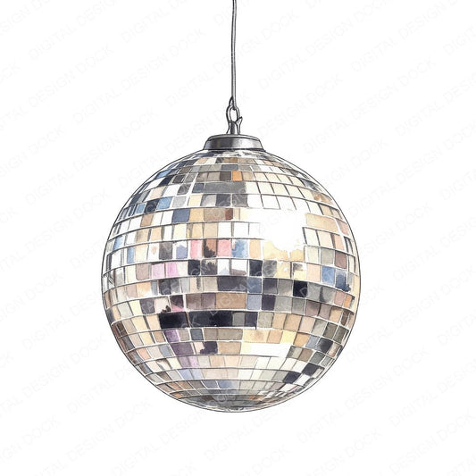 Watercolour Mirror Ball Clipart Set (DDD007217)