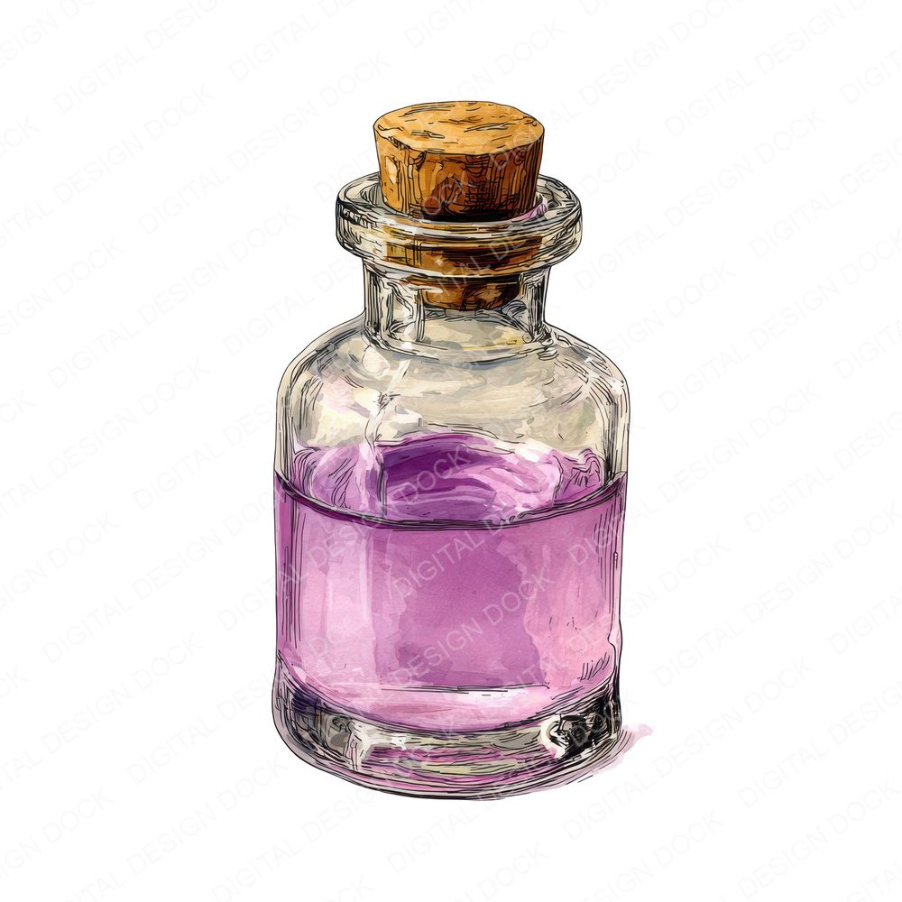 Watercolour Potion Bottle Clipart Set (DDD007280)