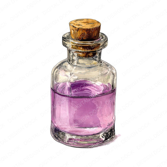 Watercolour Potion Bottle Clipart Set (DDD007280)