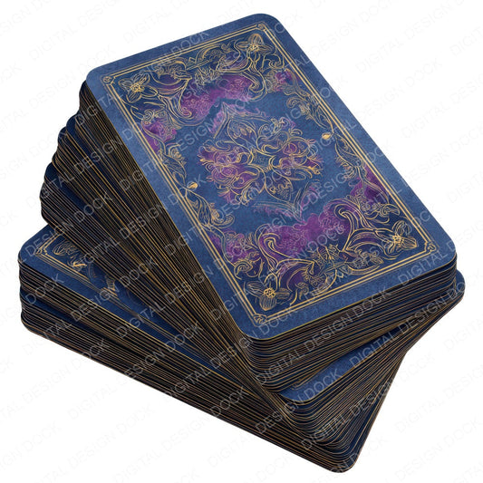 Watercolour Tarot Cards fussy cut sheet in US Letter format showing all 12 designs on one printable page