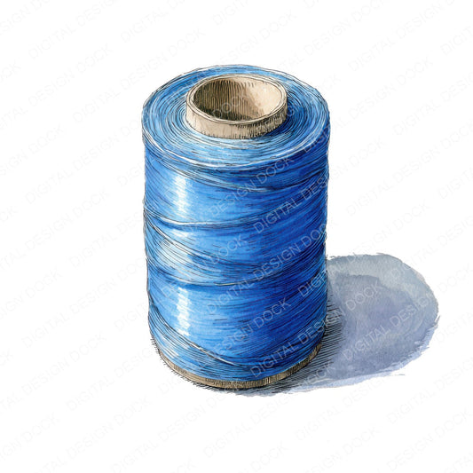 Watercolour Thread Spool fussy cut sheet in US Letter format showing all 12 designs on one printable page