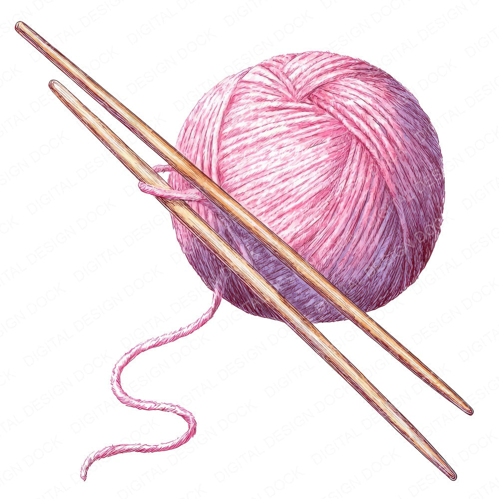 Watercolour Yarn Needles fussy cut sheet in US Letter format showing all 12 designs on one printable page